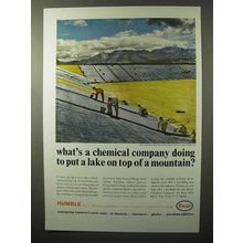 1964 Humble and Enjay Oil Ad - Lake on Top of Mountain