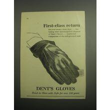 1948 Dent's Gloves Ad - First-class return