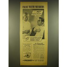 1945 Polident Denture Cleaner Ad - False Teeth Wearers -Me? Denture breath!