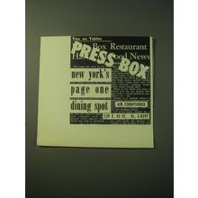 1948 Press Box Restaurant Ad - New York's Page One Dining Spot