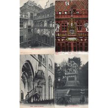 Basel Switzerland Denkmal Architecture Statue 4x Postcard s