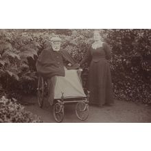 Man Disabled Wheelchair No Legs Antique Real Photo Postcard