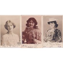 Mab Paul Zena Dare 3x Antique Young Actress Old Postcard s
