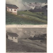 Hahnenmoos Hotel Adelboden 1916 WW1 Colour 2x Swiss Postcard s