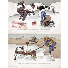 Ice Skating Shakespeare King John 2x Disaster Comic Postcard
