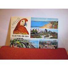 multiview, PARROT, CLACTON-ON-SEA, ESSEX .used postcard Colourmaster 1976 pm =