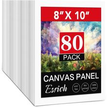 ESRICH Canvas Boards for Painting 8X10, 80 Pack Painting Canvas, Primed Cotton C