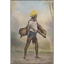 Water Carrier, Bombay, c.1905 - Clifton & Co Postcard