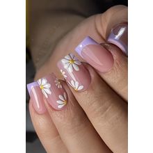Phalaenopsis 24pcs Flower French Tip Square Nail Stickers