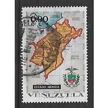 VENEZUELA 1970 MAPS & ARMS 90c MERIDA SG218 FINE USED