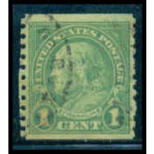 Used 597 1c Benjamin Franklin Fine M09741