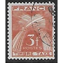 Po Mi 86 (ʘ): 3 Fr. brown-red Postage Due Stamp: Wheatsheaves