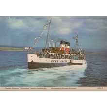 Paddle Ship Steamer Waverley Leaving Ardrishaig Agryll & Bute Postcard