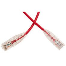 Slim Cat6a Red Copper Ethernet Cable, 10 Gigabit, 500 MHz, Snagless/Molded Bo...