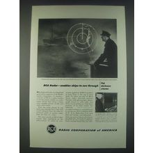 1947 RCA Laboratories Ad - Radar Enables Ships to See Through Fog Darkness