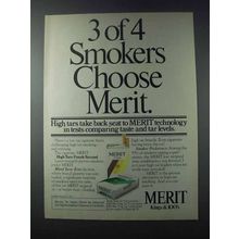 1981 Merit Cigarettes Ad - 3 of 4 Smokers Choose