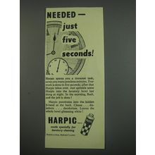 1949 Reckitt and Sons Harpic Cleaner Ad - Needed - just five seconds