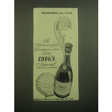 1945 Cook's Imperial Champagne Ad - The aristocrat of fine Champagne's