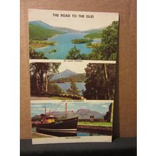 ROAD TO THE ISLES, multiview SCOTLAND used vintage postcard.1972 pm PLC35621 =