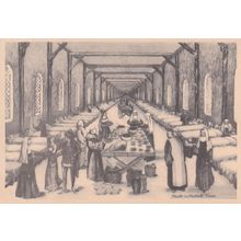 London Bartholomew Hospital Medieval Times Nuns Painting Postcard