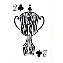 Two Of Clubs Trophy Playing Card Alices Adventures In Wonderland Postcard