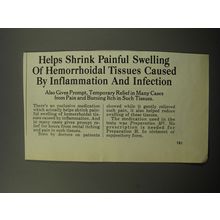 1972 Preparation H Ointment Ad - Helps shrink painful swelling