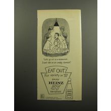 1957 Heinz Tomato Ketchup Advertisement - Let's go out to a restaurant