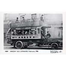 Arrow London Bus Straker In 1906 Driver & Conductor Photo Postcard
