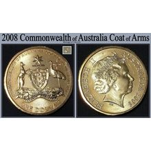 2008 Commonwealth of Australia Coat of Arms $1 'C'anberra Mintmark - Circulated
