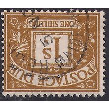 GB 1960 QE2 1/-d Ochre Postage Due Used SG D64wi Invert Wmk 179 CV £75 ( H732 )