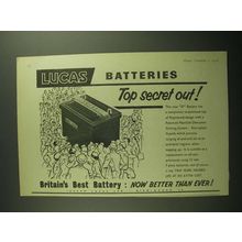 1958 Lucas Batteries Ad - Top Secret Out