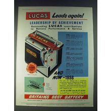 1958 Lucas Battery Ad - Lucas leads again!