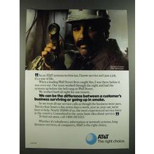 1986 AT&T Telephone Ad - Business Surviving or Going Up in Smoke