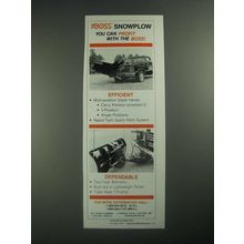 1987 The Boss Snowplow Ad - You Can Profit With the Boss