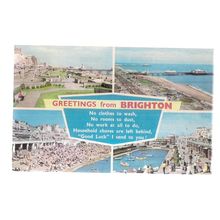 multiview, BRIGHTON, SUSSEX used vintage postcard 1970 postmark =