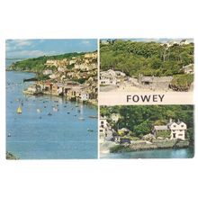 multiview, FOWEY, CORNWALL unused vintage postcard =