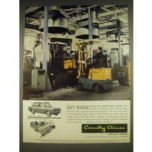 1963 Coventry Climax Fork Lift Trucks Ad - Pour me a dozen Imp Engines