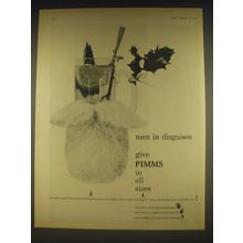 1963 Pimms Liqueur Ad - men in disguises give Pimms in all sizes