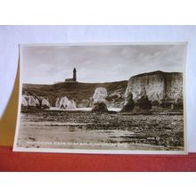 ADAM & EVE ROCKS, SILEX BAY, FLAMBOROUGH, YORKSHIRE unused postcard RP c.1934 =