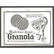 GRANOLA DIGESTIVE BISCUITS :- Original Vintage 1935 Magazine Advert