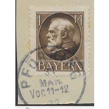 GER (BAVARIA) 1914 1m KING LUDWIG III' (PERFED) FINE USED (EBID64-441)