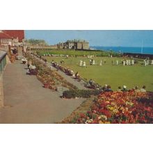 Hastings White Rock Bowling Green 1970s Match + Spectators Sussex Postcard