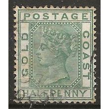 Gold Coast 1884 SG11 1/2d Green Wmk Crown CA Fine Used . .