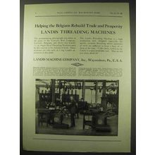 1922 Landis Threading Machine Ad - Helping Belgians