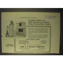 1922 C.F. Pease Vertical Blue Printers Ad - Colleges