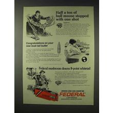 1976 Federal Cartridge Ad - Half a Ton of Bull Moose