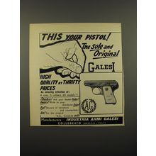 1957 Galesi Pistol Ad - This your pistol! The sole and original Galesi