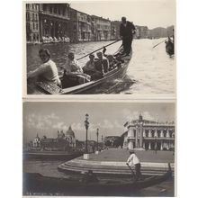 Family Published Antique Venice Boat Trip 2x Old Italy Postcard