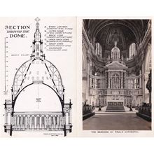 St Pauls Weredos Section Through The Dome 2x London Postcard s