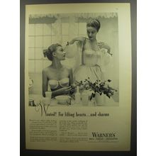 1952 Warner's Strapless Bras Ad - Wanted! For lifting hearts.. and charms